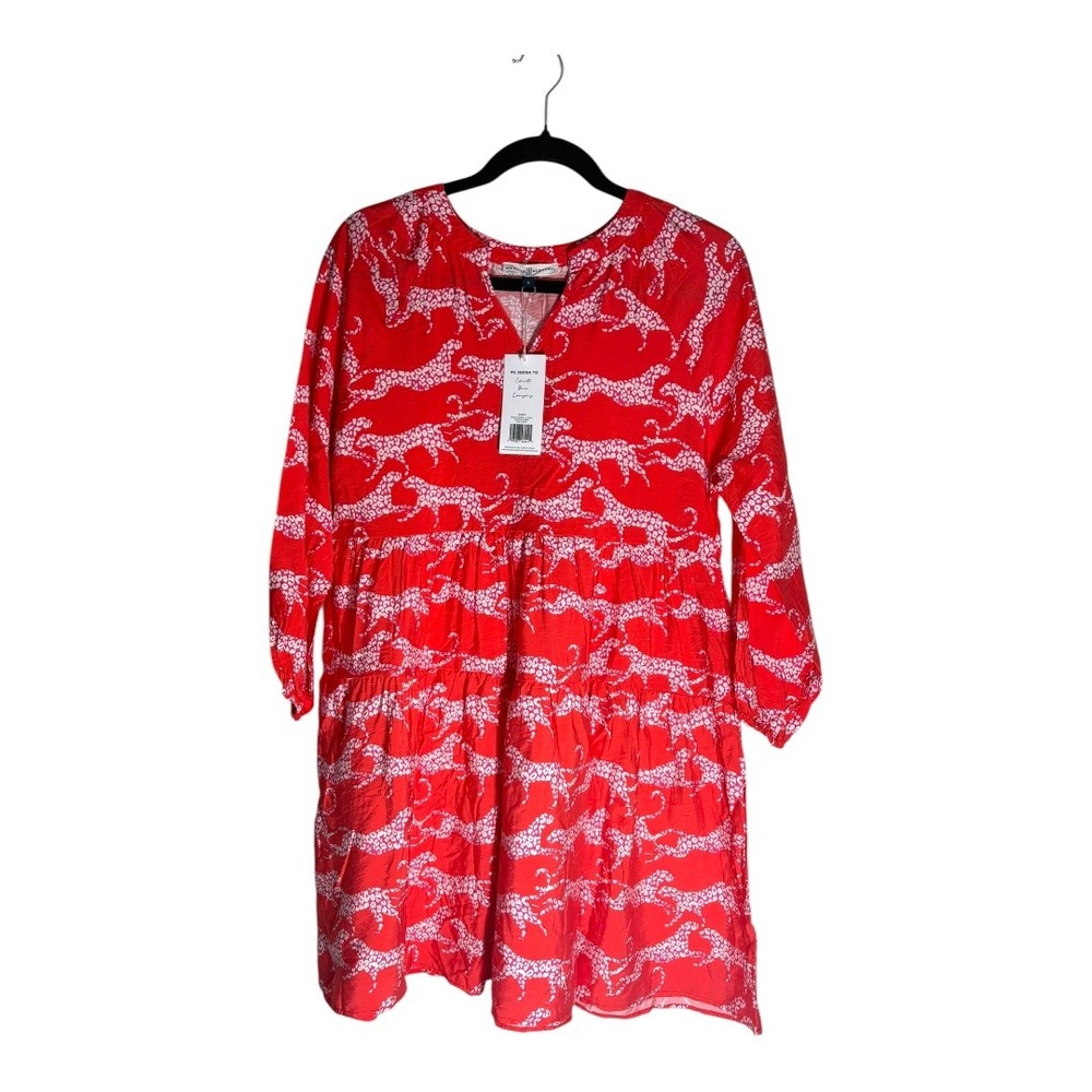 Michelle McDowell Coral Winnieβ Dress Wild Hearts Tiger Leopard Print sz S NWT